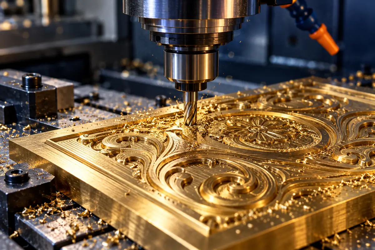 CNC ile pirinç klişe işleme detayı